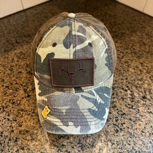 Field & Stream Camo Waxed Patch Hat Detachable Patch‎ One Size with Hat Pin